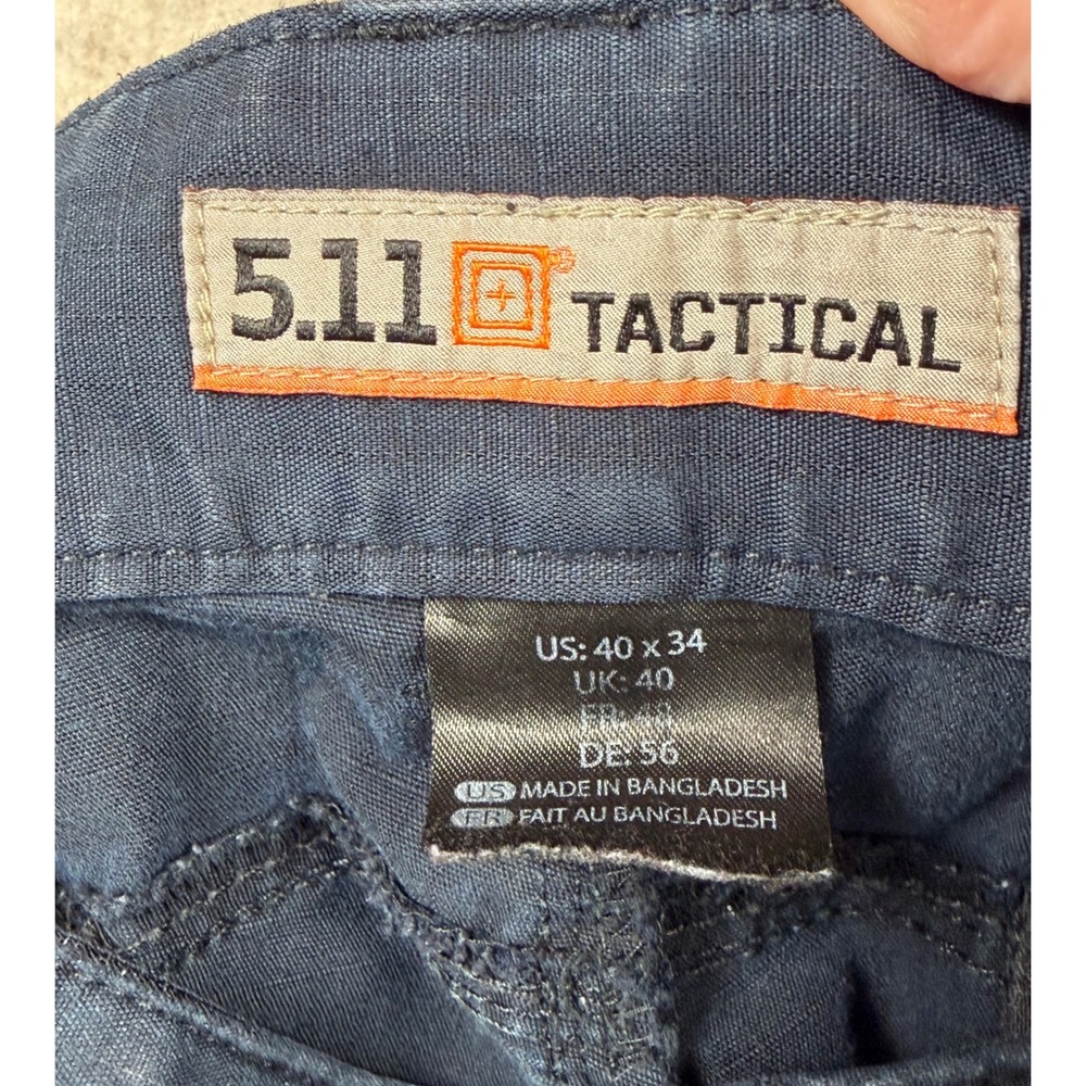 5.11 Tactical Cargo Pants Mens 40x33 Navy Blue Ripstop 74369-724 - Picture 4 of 11